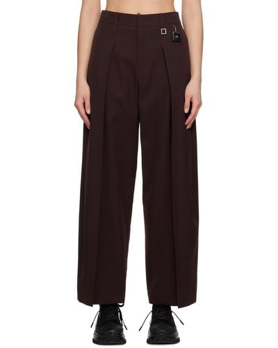 WOOYOUNGMI Brown Pleated Trousers - Black
