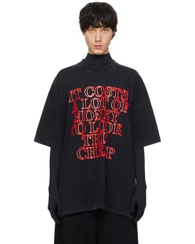 Vetements Black Very Expensive T-shirt - Red