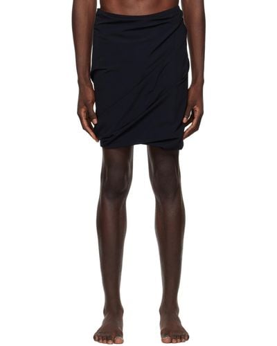 Rick Owens Draped Swim Shorts - Black