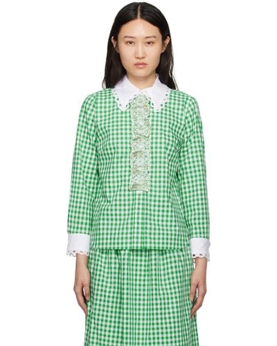 Anna Sui Gingham Shirt - Green