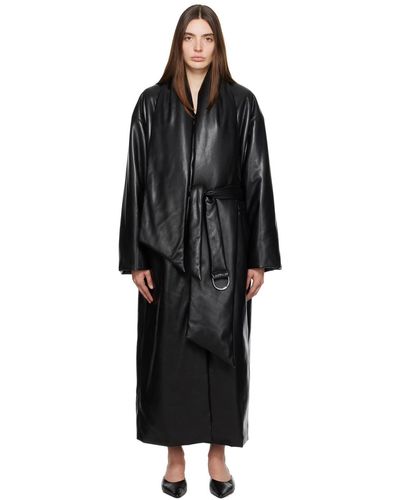Nanushka Manteau amelie noir en cuir synthétique