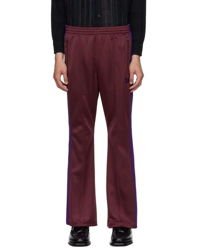 Needles Burgundy Drawstring Track Trousers - Red