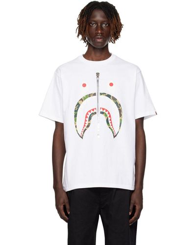 A Bathing Ape White Abc Camo Shark T-shirt for Men | Lyst