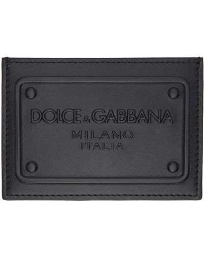 Dolce & Gabbana Porte-cartes noir à image à logo gaufrée