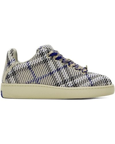 Burberry Taupe Check Knit Box Trainers - Black
