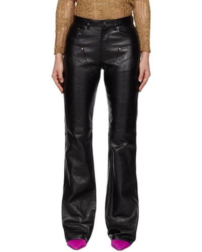 Acne Studios Panelled Leather Trousers - Black