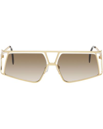 Filippa K Gold & White Angled Aviator Sunglasses - Black