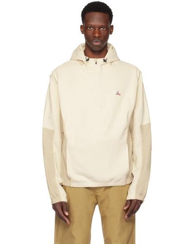 Roa Off- Panelled Hoodie - Natural