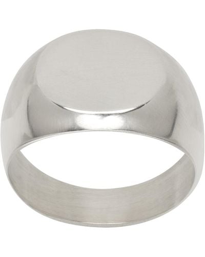 Jil Sander Silver Classic Chevalier Ring - Metallic