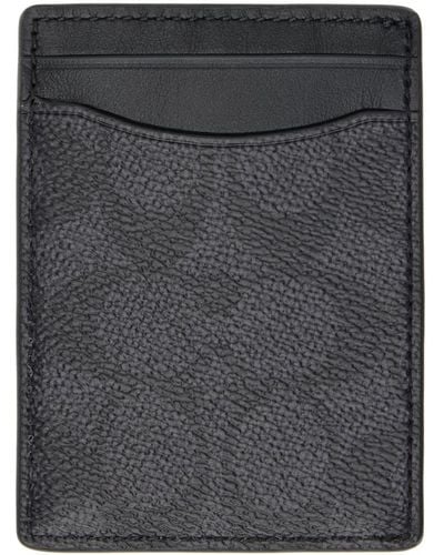 COACH Black Money Clip Card Holder - Gray