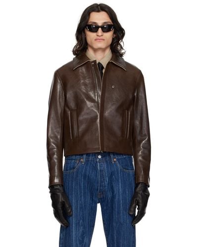 Karmuel Young 2-Way Pocket Leather Jacket - Black