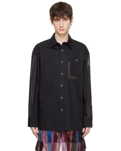 Feng Chen Wang Panelled Shirt - Black
