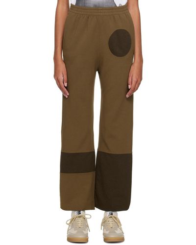 MM6 by Maison Martin Margiela Khaki Panelled Lounge Trousers - Brown