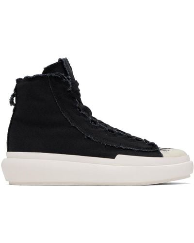 Y-3 Nizza Distressed High-top Trainers - Black
