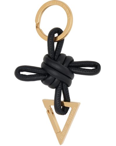 Bottega Veneta Porte-clés noir à mousqueton triangulaire emblématique