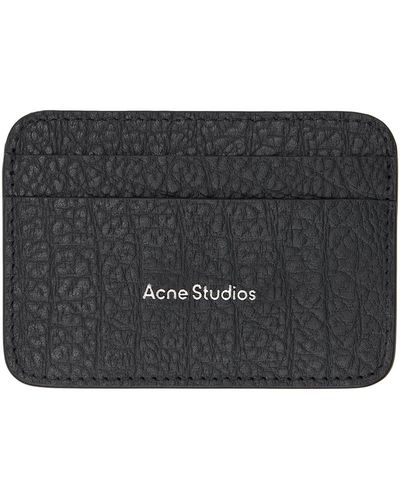 Acne Studios Porte-cartes noir en cuir