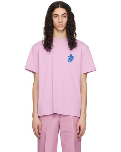 JW Anderson パープル Anchor Patch Tシャツ - ピンク