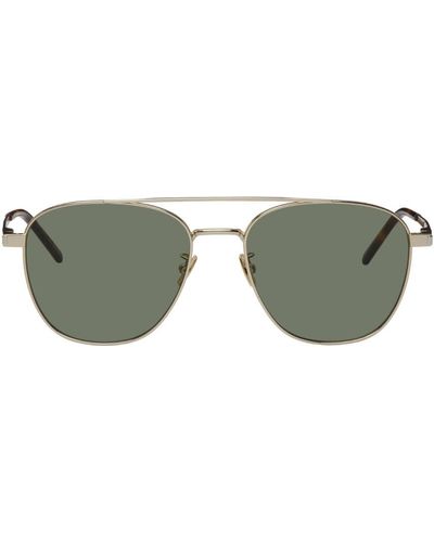 Saint Laurent Gold Sl 531 Sunglasses - Green