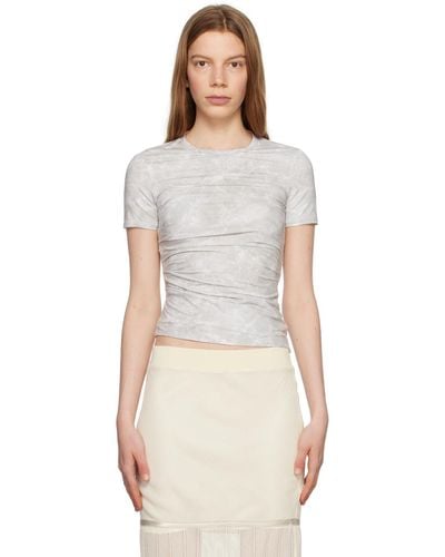 Helmut Lang Gray Ruched T-shirt - Multicolor