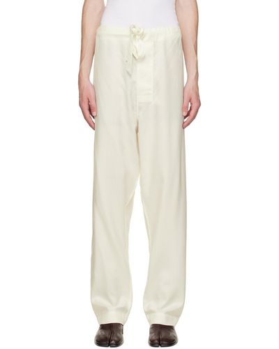 Maison Margiela Off- Wide-leg Pants - Natural