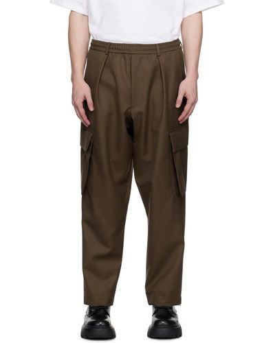 Lownn Pantalon cargo brun à taille élastique - Marron