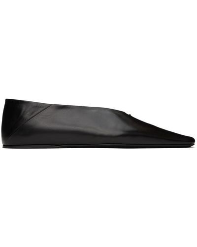 Jil Sander Black Square Toe Ballerina Flats