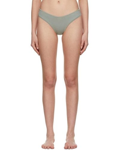 Skims Green Jersey Thong - Multicolour