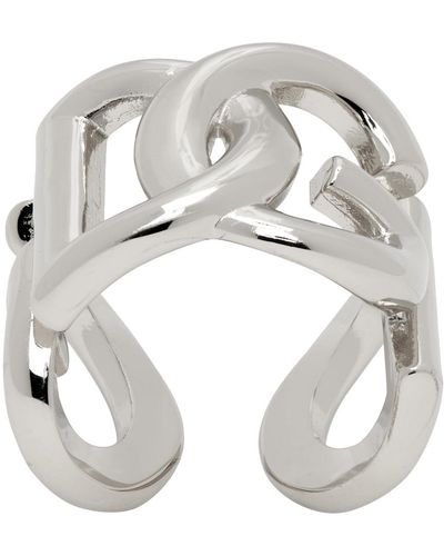 Dolce & Gabbana Dolce&gabbana Silver 'dg' Logo Ring - Metallic