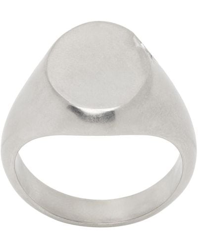 MM6 by Maison Martin Margiela Silver Signet Ring - Metallic