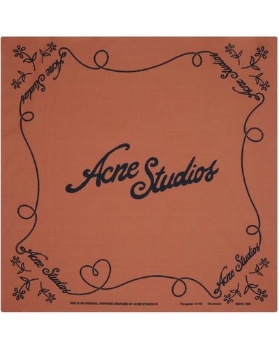 Acne Studios Logo Handkerchief - Brown
