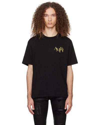 Amiri Crystal Champagne Cotton-jersey T-shirt - Black