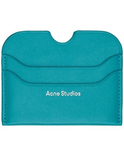 Acne Studios ブルー レザー カードケース