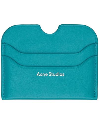 Acne Studios Porte-cartes bleu en cuir