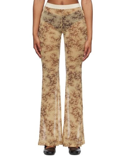 Commission Pantalon de détente brun à motif fleuri imprimé - Neutre