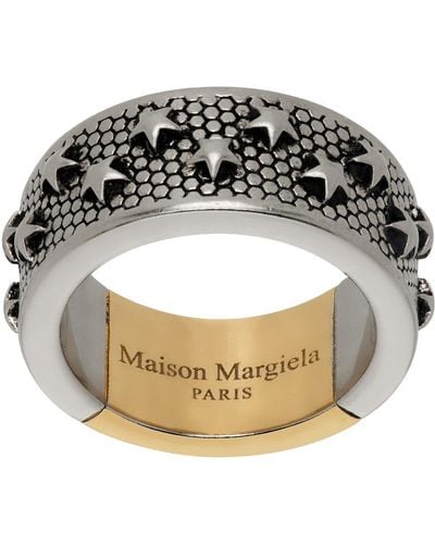 Maison Margiela シルバー&ゴールド Star リング - ブラウン