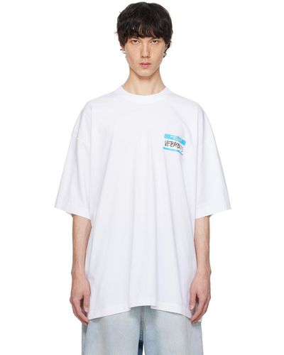 Vetements T-shirt 'my name is ' blanc