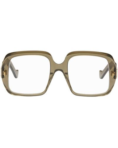 Loewe Khaki Anagram Glasses - Black