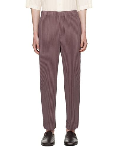 Homme Plissé Issey Miyake Homme Plissé Issey Miyake Purple Monthly Colour January Trousers - Red