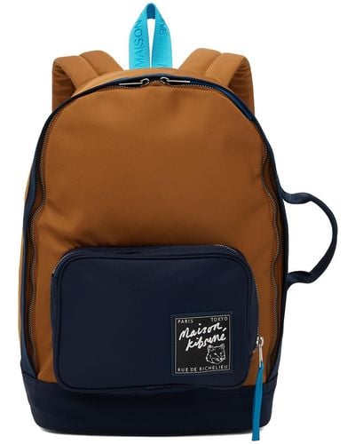 Maison Kitsuné 'the Traveller' Backpack - Blue