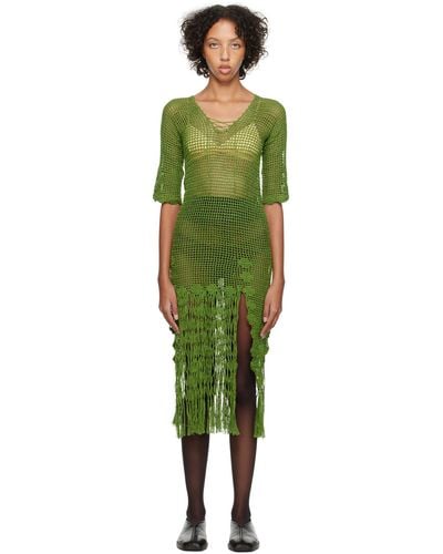Bode Green Flint Midi Dress