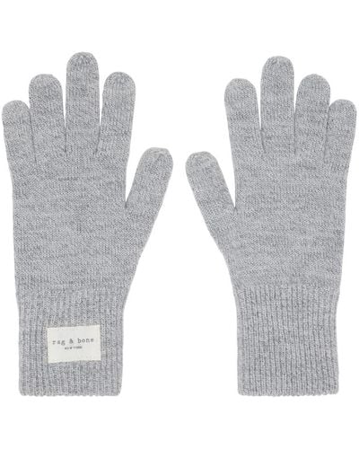 Rag & Bone Gray Addison Gloves - White