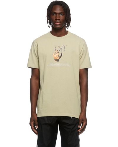 Off-White c/o Virgil Abloh Off- Taupe caravaggio Hand Graphic T-shirt - Multicolor