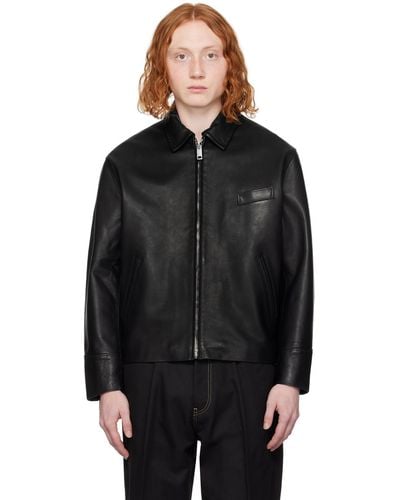 Second/Layer Rider Leather Jacket - Black