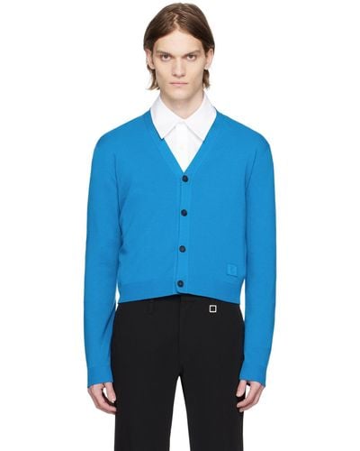 WOOYOUNGMI Blue Cropped Cardigan