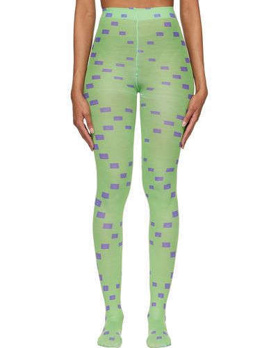 Acne Studios Printed Tights - Green