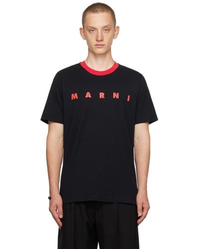 Marni 水玉 ロゴ Tシャツ - ブラック