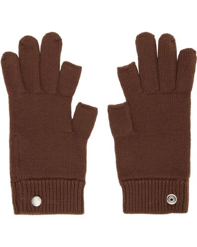 Rick Owens Cashmere Touchscreen Gloves - Brown
