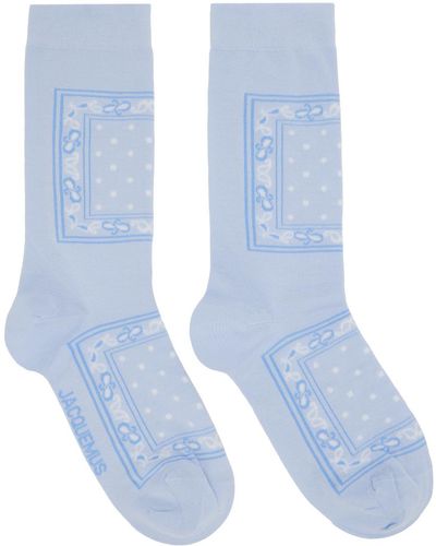 Jacquemus Blue Le Raphia 'les Chaussettes Bandana' Socks