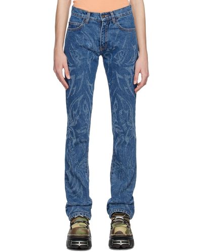 MadeMe Ssense Exclusive Laser Butterfly Jeans - Blue