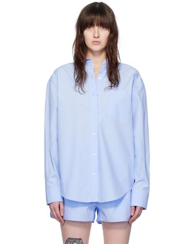 T By Alexander Wang Chemise bleue à poche